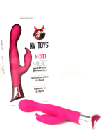 Розовый вибратор Noti с клиторальным отростком - 20 см. (Цвет: розовый)