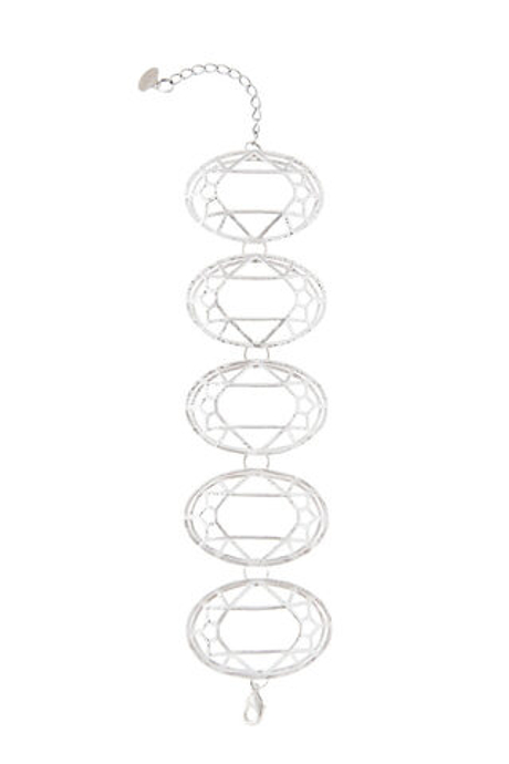 "Метте" браслет в родиевом покрытии из коллекции "Кристалл" от Jenavi с замком карабин