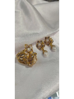 Ювелирное кольцо серебро 925 жемчуг эмаль