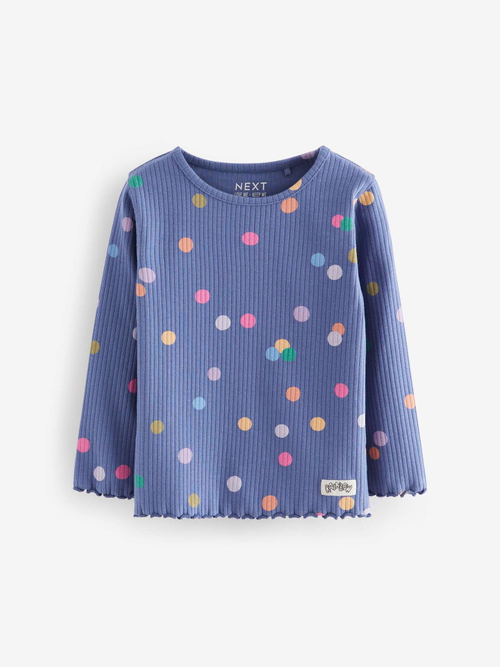 Лонгслив для девочки Next 409-089, 5 шт., Синий, Розовый, Белый