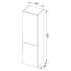 Шкаф-пенал для ванной Aquanet Алвита 40 крем