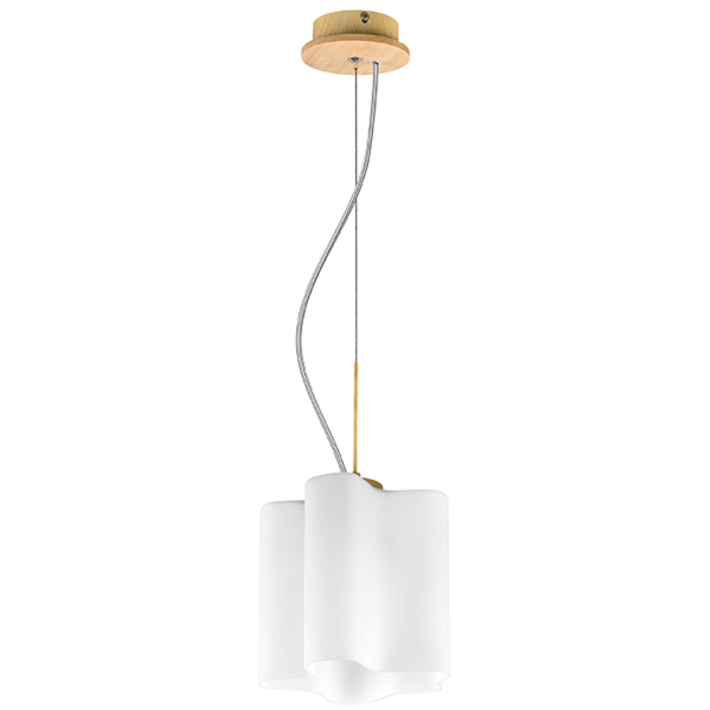 802115 Подвес NUBI LEGNO 1х40W E27 СВЕТЛОЕ ДЕРЕВО/БЕЛЫЙ