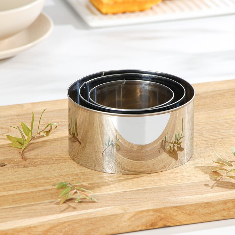 Набор колец для бенто, 3 шт, d=8 см, d=10 см, d=12 см