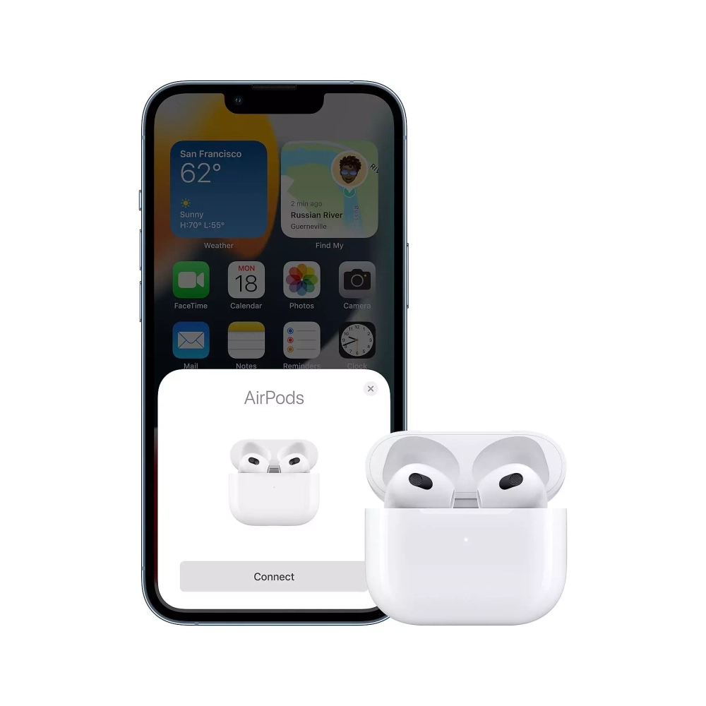 Apple AirPods (3-го поколения), наушники (белый, Bluetooth, MagSafe)