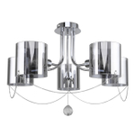 Потолочный светильник 5х40Вт E14, металл/стекло, хром/дымчатый плафон