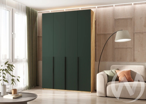 Шкаф 4-х ств.(1600) с доп.ящиками Марвэл (дуб крафт/браш мени грин)