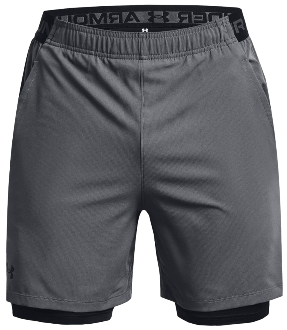 Мужские теннисные шорты Under Armour Vanih Woven 2-in-1 Shorts - pitch gray/black