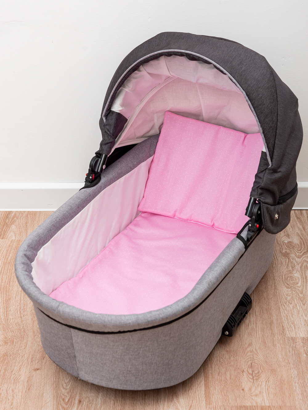 Комплект в коляску с флисом Розовый горох