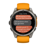 Спортивные часы Garmin fenix 8, 47 мм, AMOLED, титан, сапфир, силиконовый ремешок цвета «оранжевая искра»/графитовый Безель из титана, AMOLED-дисплей. Ремешок с классической застёжкой — на запястье обхватом 125–208 мм