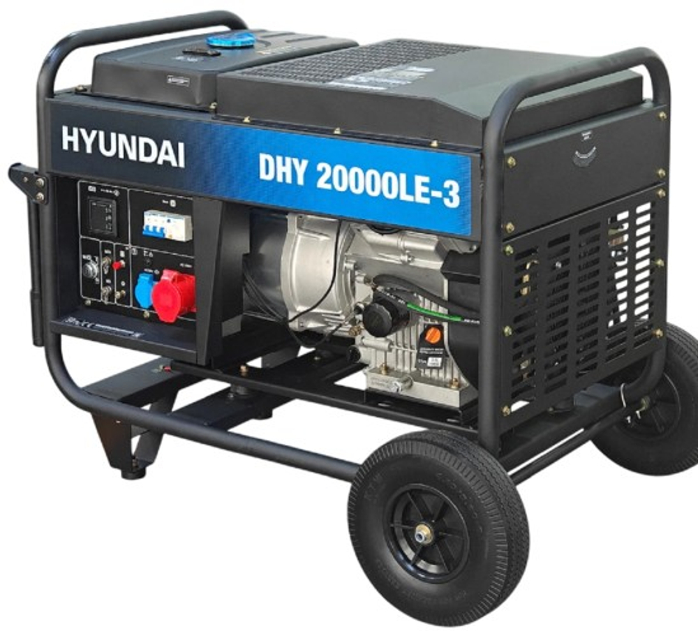 Электростанция дизельная с воздушным охлаждением HYUNDAI DHY 20000LE-3 открытая