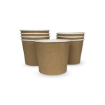 Круглый контейнер с крафт крышкой OSQ Round Bowl 400 (30шт/упак)