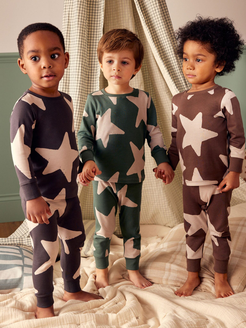 Пижама для мальчика Next K98-601, 3 шт., Зеленый, Коричневый, Темно-серый