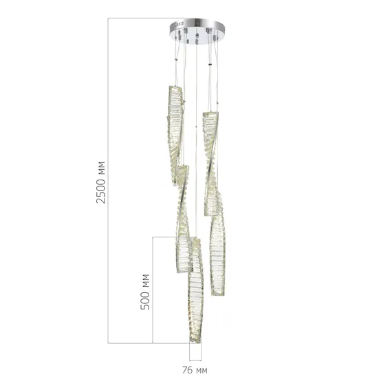 SL6205.103.05 Светильник подвесной ST-Luce Хром/Прозрачный LED 1*55W 4000K ELICA