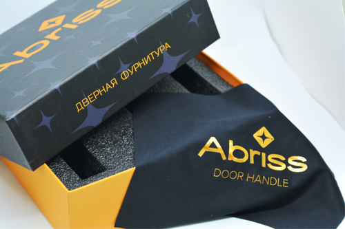 Ручка цинковая на тонком квадратном основании ABRISS R50.187 CP/BL (Хром/Черная вставка)