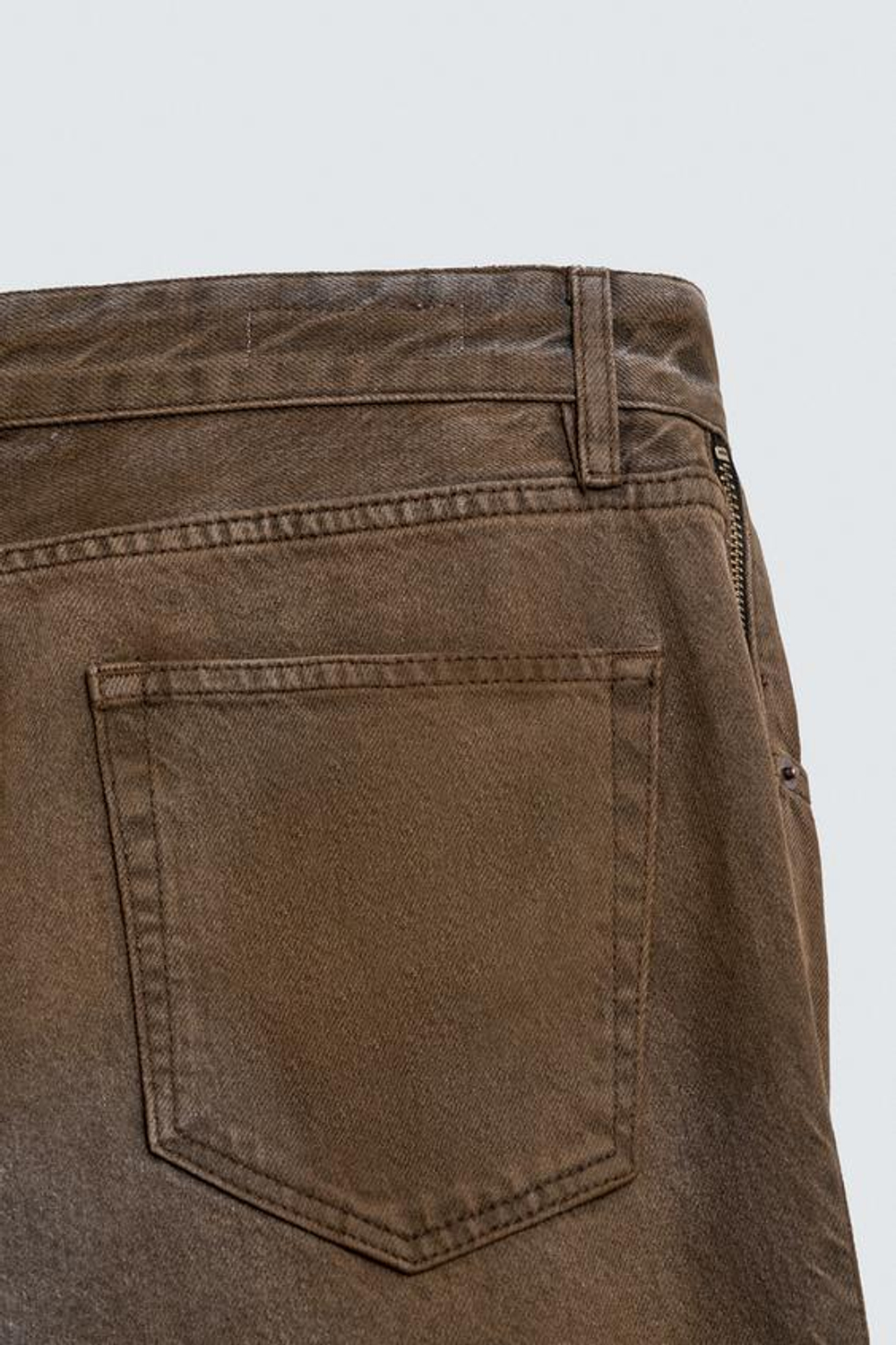 ZARA ДЖИНСЫ FLARE FIT С МОЛНИЯМИ, КОРИЧНЕВЫЙ