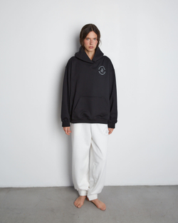 Комплект: толстовка и брюки из футера на кнопках черный