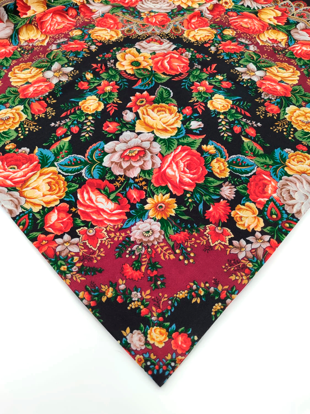 Павловопосадский платок Цветочные бусы 1797-18
