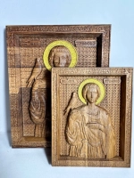Освященная Икона Св. мученика Трифона 14х17.5см дуб