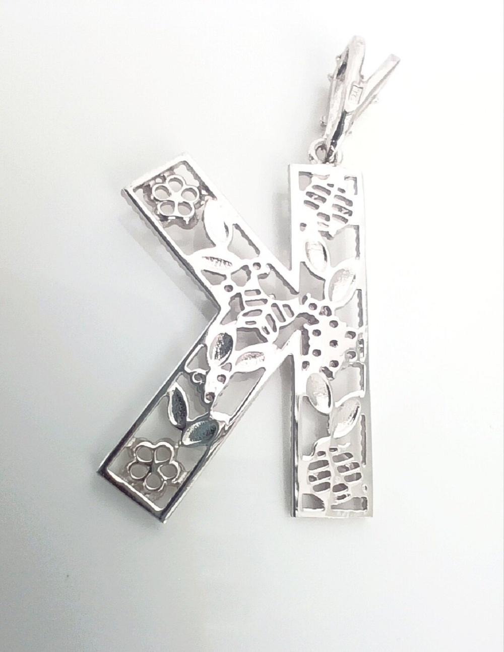 Подвеска "Эстерелла", серебро 925 пробы, с фианитами, родированная/Ф