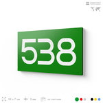 Номер на дверь 538, табличка на дверь для офиса, квартиры, кабинета, аудитории, склада, зеленая 120х70 мм, Айдентика Технолоджи