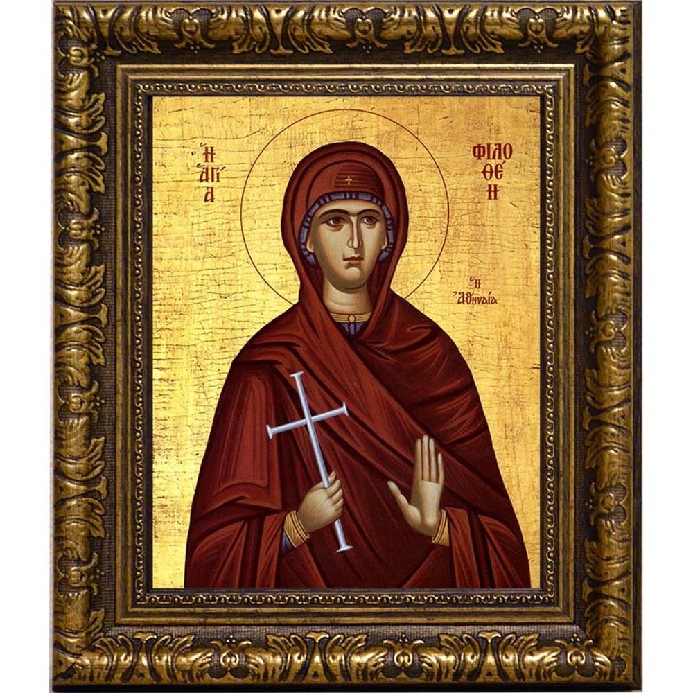 Филофея Афинская преподобномученица. Икона на холсте.