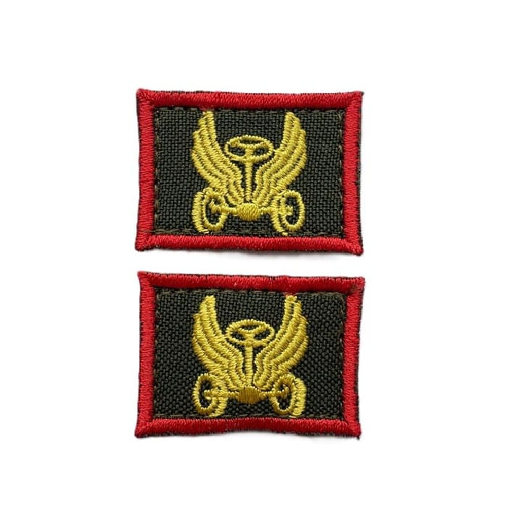 Нашивка петличная на липучке Автомобильные войска красный кант