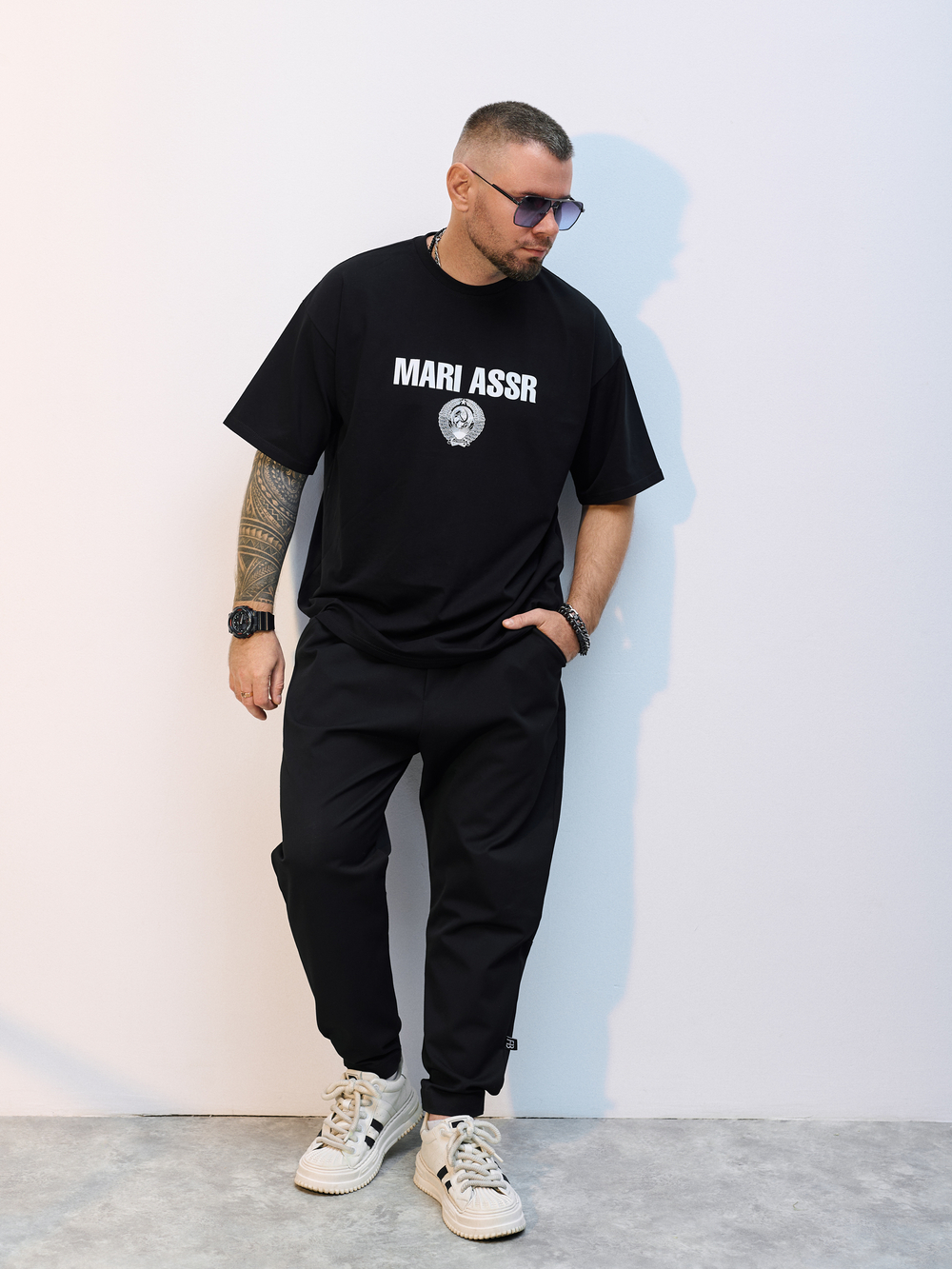 Футболка оверсайз унисекс " MARI ASSR" черный