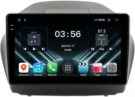 Магнитола для Hyundai iХ35, Tucson 2 2009-2015 (штатный усилитель) - FarCar DX361M монитор 10.36" IPS на Android 13, 4+64Гб, CarPlay