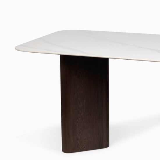 Обеденный стол Fabio 180х90 деревянные ножки, столешница из камня 