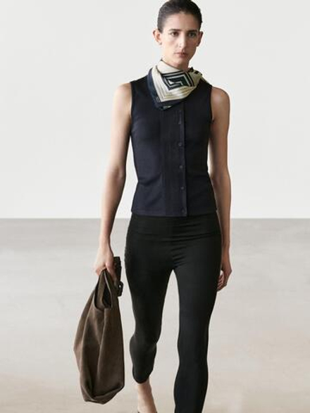 Massimo Dutti Топ без рукавов, темно-синий