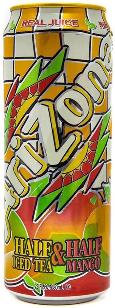 Чай Холодный Черный со Вкусом Манго Arizona Half &amp; Half Iced Tea Mango 0.65 - банка