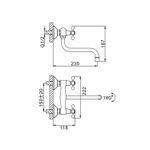 Смеситель для кухни настенный 1/2 кер F4608 FRAP Крест (нижний пов.излив, ХРОМ, силумин)