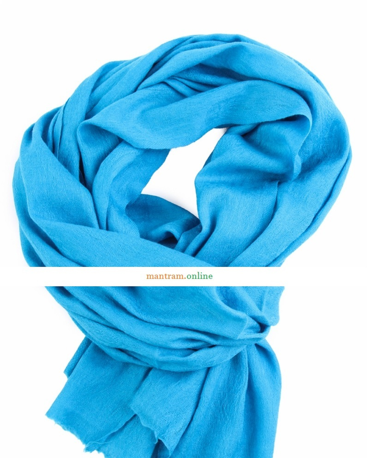 Палантин материал Кашемир 100% с потайным рисунком цвет темно-бирюзовый 190х70 см.