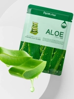 FARMSTAY - МАСКА ТКАНЕВАЯ ДЛЯ ЛИЦА С ЭКСТРАКТОМ АЛОЭ VISIBLE DIFFERENCE MASK SHEET ALOE, 23 ML