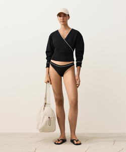 OYSHO Классические трусики-бикини с контрастными деталями, черный