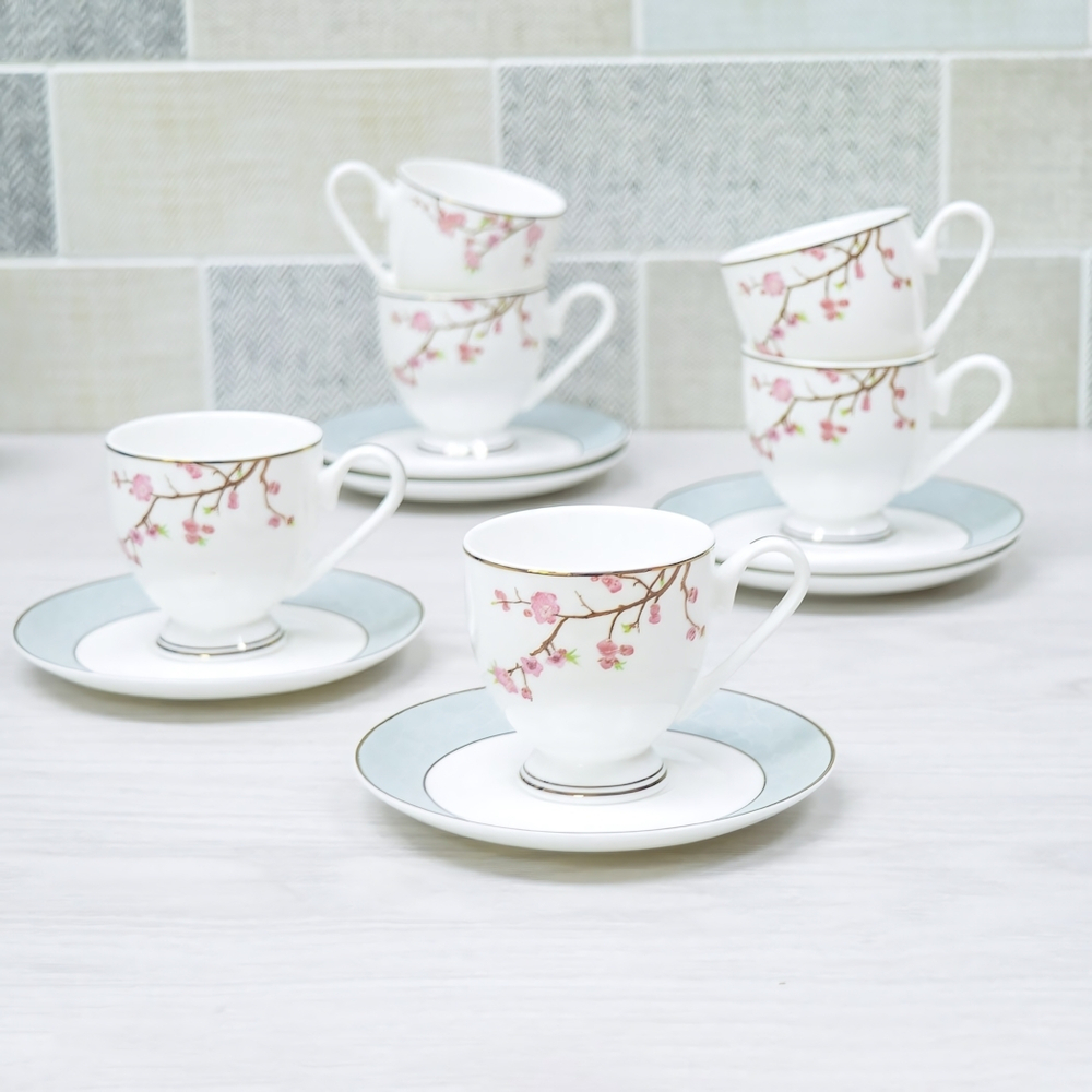 Кофейный набор 12 предметов, костяной фарфор, 145-638