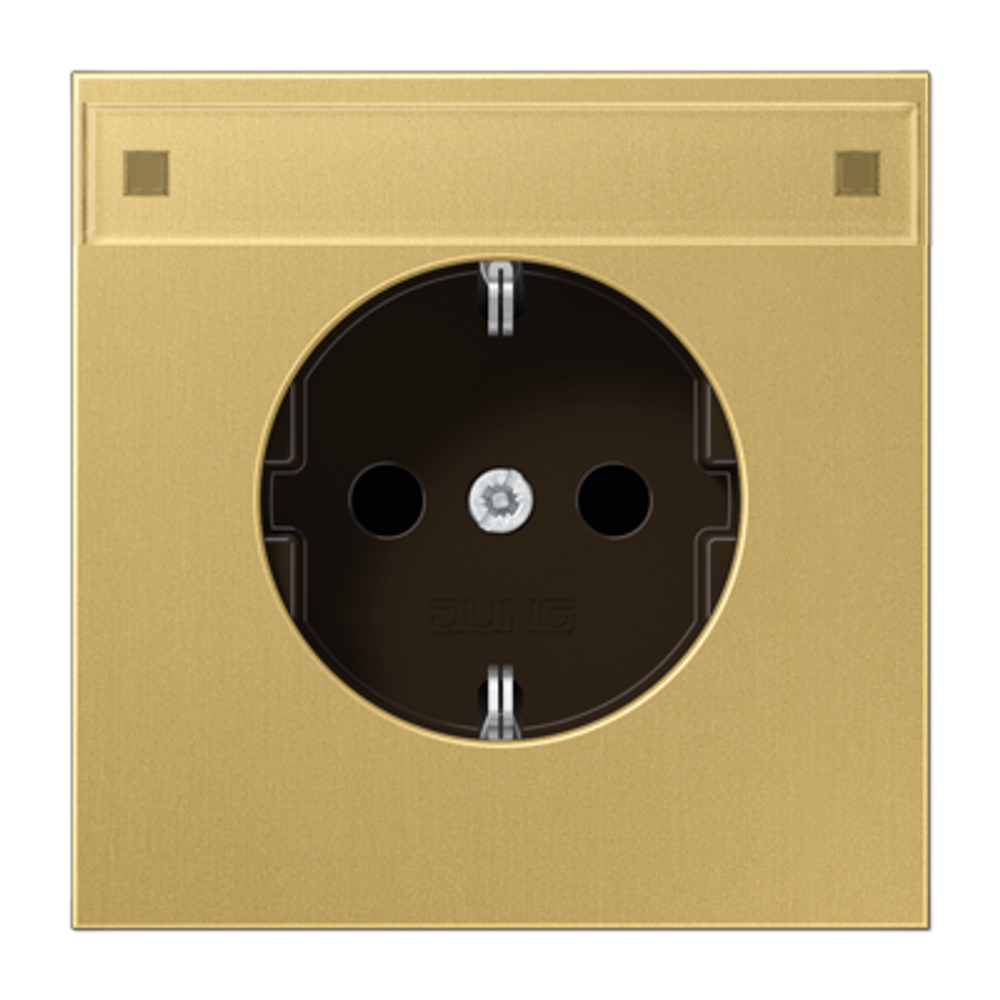 JUNG Штепсельная розетка SCHUKO 16A 250V~ с защитой от детей, латунь Classic, арт.ME1520KINAC