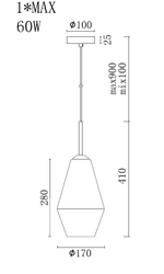 92EL-YG02116-1P Светильник потолочный латунь, d20*h130см