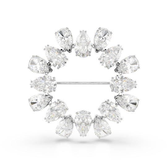 MATRIX:BROOCH PEAR WHITE/RHS