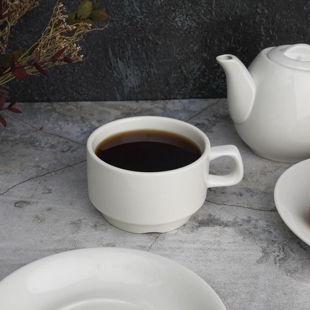 Чайная пара 250 мл белая d 9,5 см h6,2 см фарфор Stackable P.L. Proff Cuisine [4]