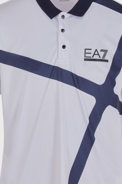 Мужское теннисное поло EA7 Man Jersey Polo Shirt - белый