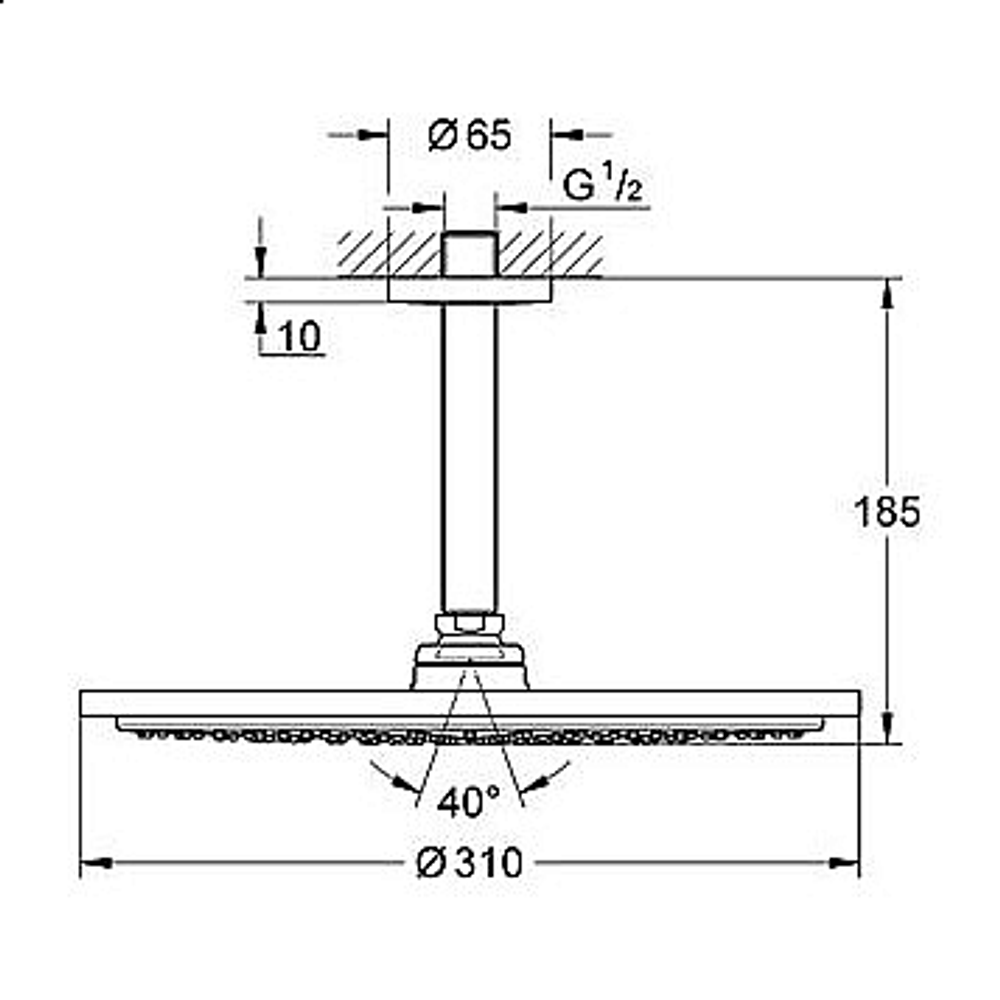 Верхний душ Grohe Rainshower Cosmopolitan 26067000