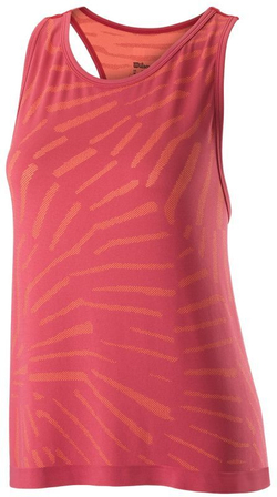 Женский топ теннисный Wilson W Competition Seamless Tank - holly berry/peach echo