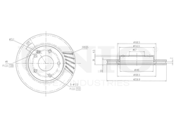 Диск тормозной передний UNIO BRD-20505
