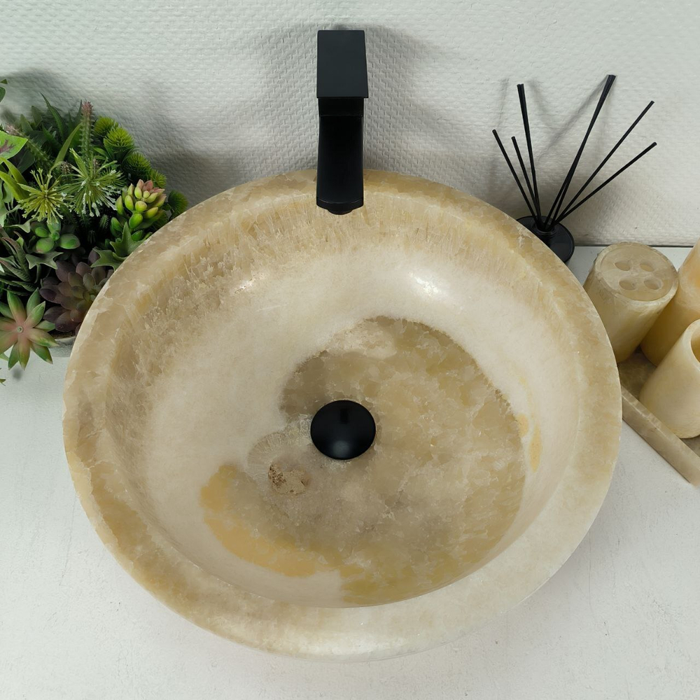 Раковина из оникса Bowl Yellow BO-64543 45*45*17 0200