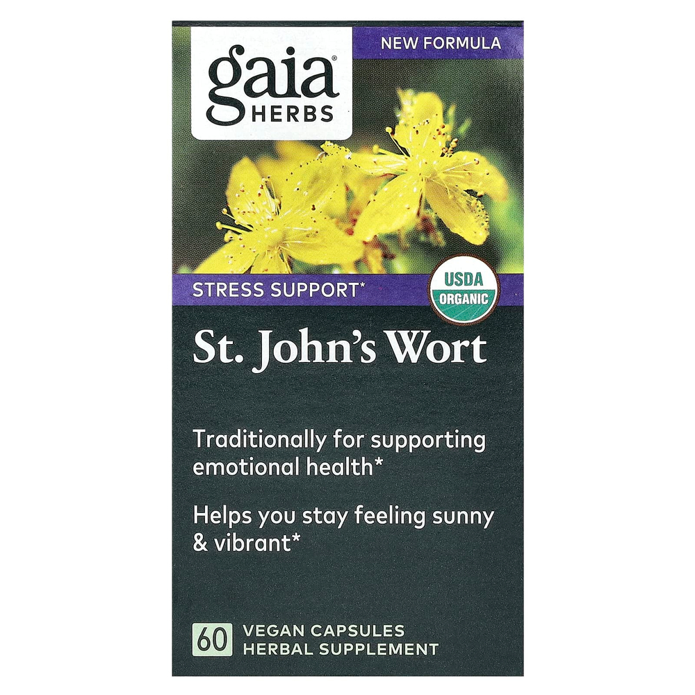 Gaia Herbs, Зверобой, 60 веганских капсул