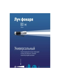 Ручной фонарь 1Вт LED/3xAAА/корпус алюминий/ремешок ручной