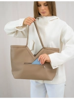 Сумка через плечо большая шоппер натуральная замша