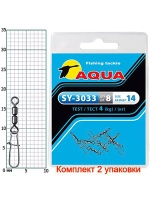 Карабин с вертлюгом для рыбалки SY-3033 №06 2 упк. по 8 шт.