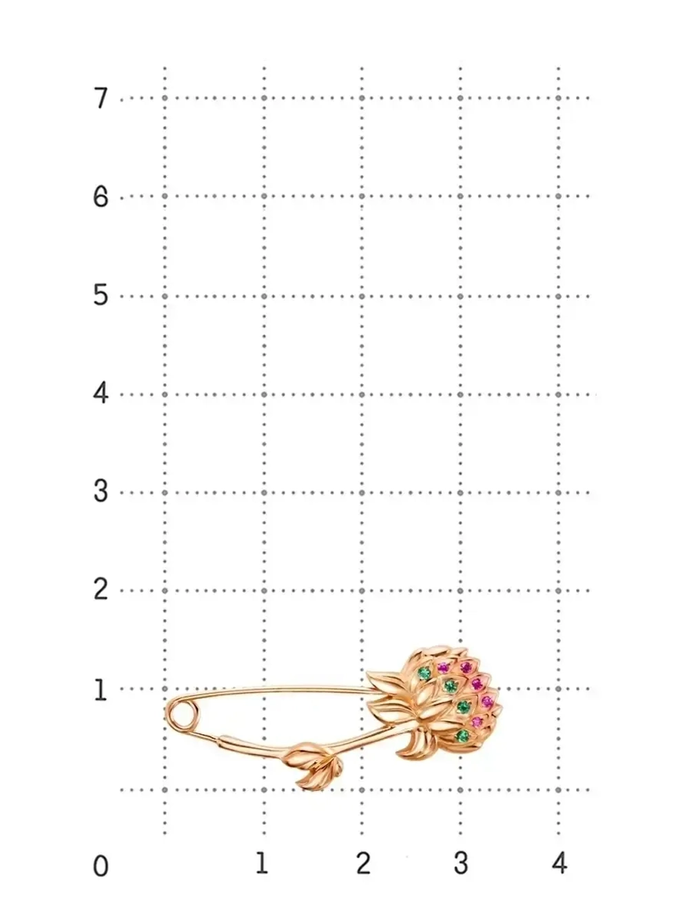 Серебряная Брошь Булавка Клевер